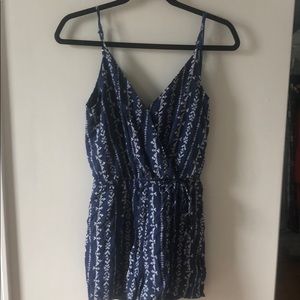 Cute blue and white romper with bow